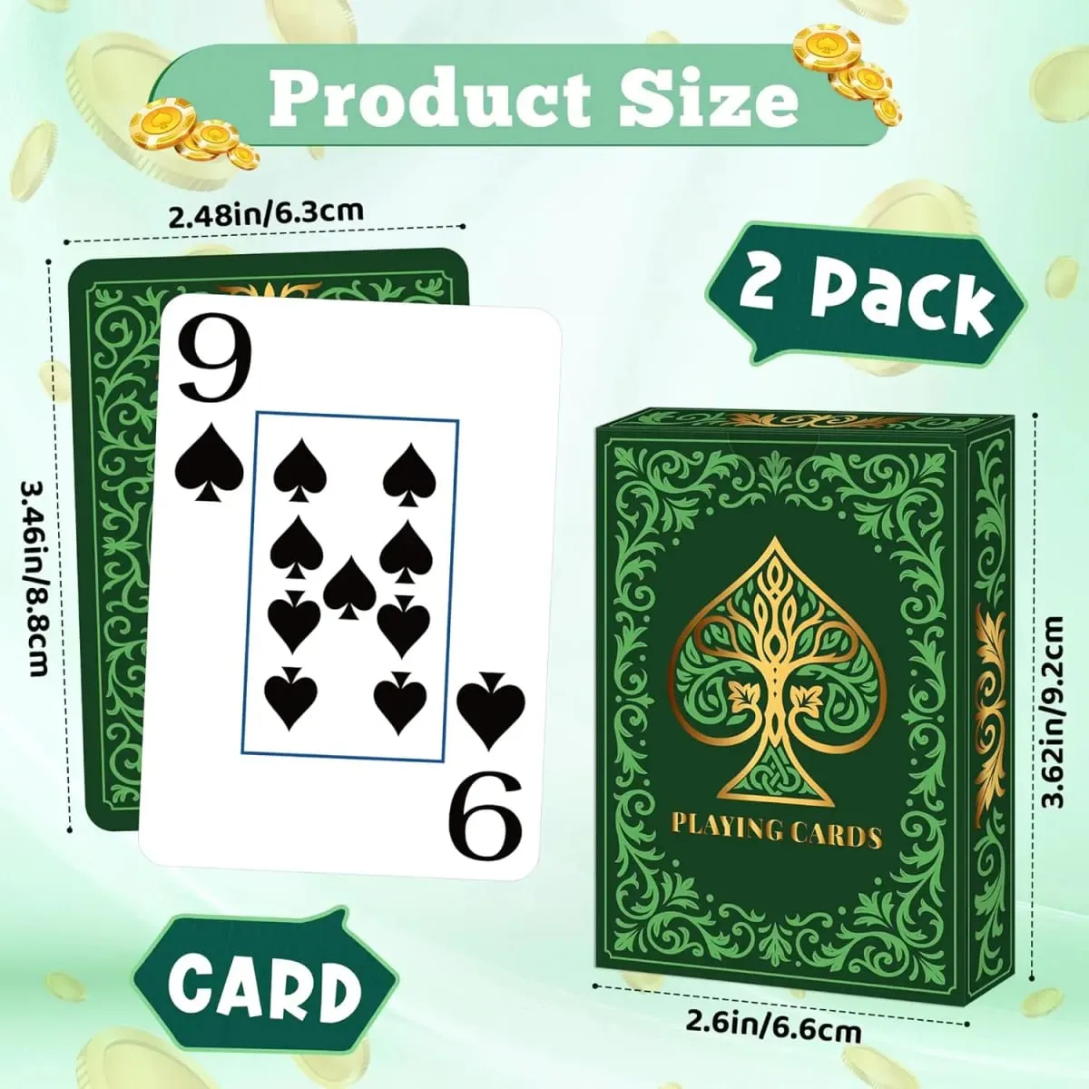 2 Pack Playing Cards | Large Print Playing Cards | Easy to Shuffle Premium Poker Cards for Card Games Family Game Night Table M — image 2