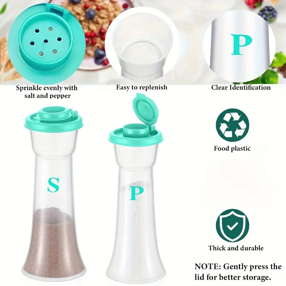 2pcs Large Salt & Pepper Shaker Set with Lids - Perfect for Home Kitchen Restaurant Outdoor and Camping — image 4