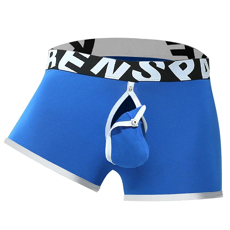 Mens Sexy Boxer Underwear Open Back Underpants Removable U Convex Pouch Panties Middle Waist Knickers — image 9