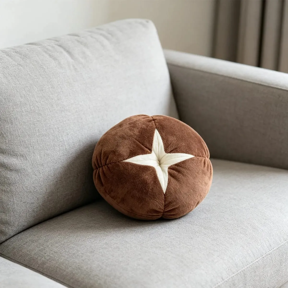 Mushroom Pillow 23.5cm Realistic Food Shape Decorative Cushion for Bed Sofa Nursery Home Kids Room Mushroom Bedroom Decor Fun