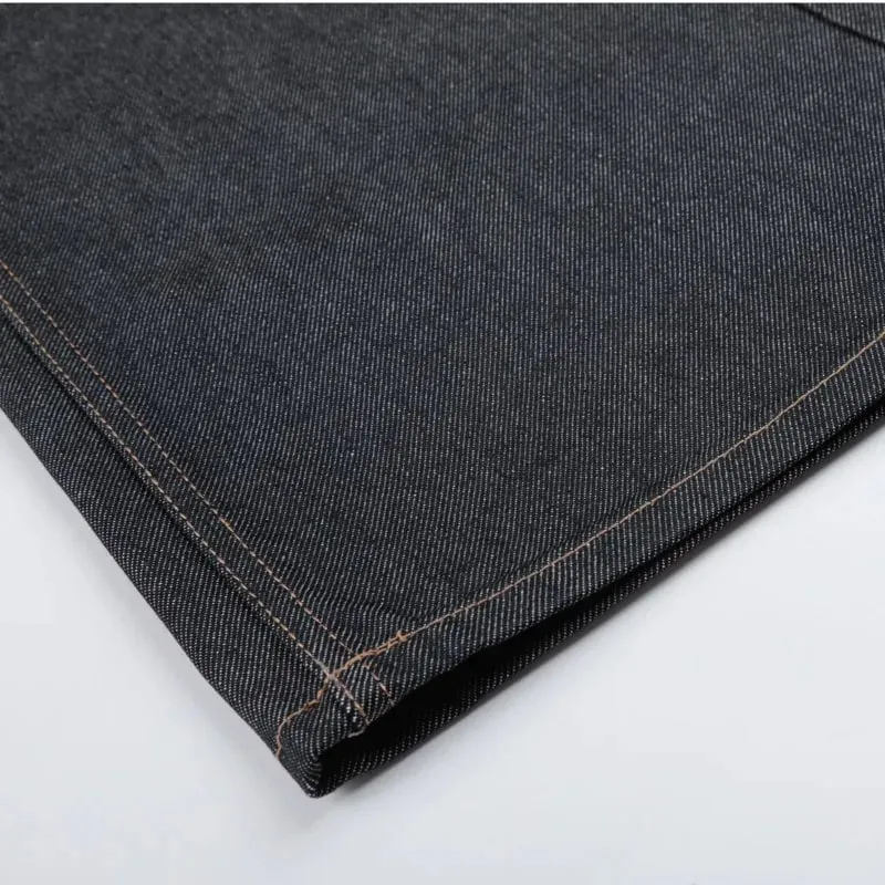 American-style Distressed Washed Jeans Visible Stitching Belt Unisex Loose-fitting Wide-leg Straight-leg Denim Pants 9X3768 — image 7