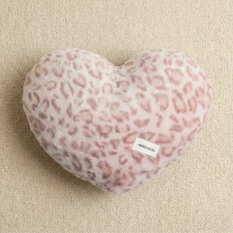 40x35cm Leopard Print Pillow Love Heart Soft Stuffed Plush Warm Sofa Cushion Romantic Valentine's Day Gifts Home Decor For 2026