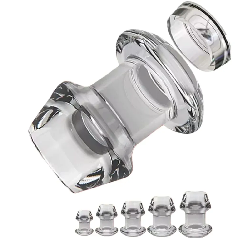 Hollow Speculum Peeking Anal Beads Vagina Butt Plug Ass Expander Tunnel Transparent Anus Dilation BDSM Sex Toy for Gay Couples — image 1