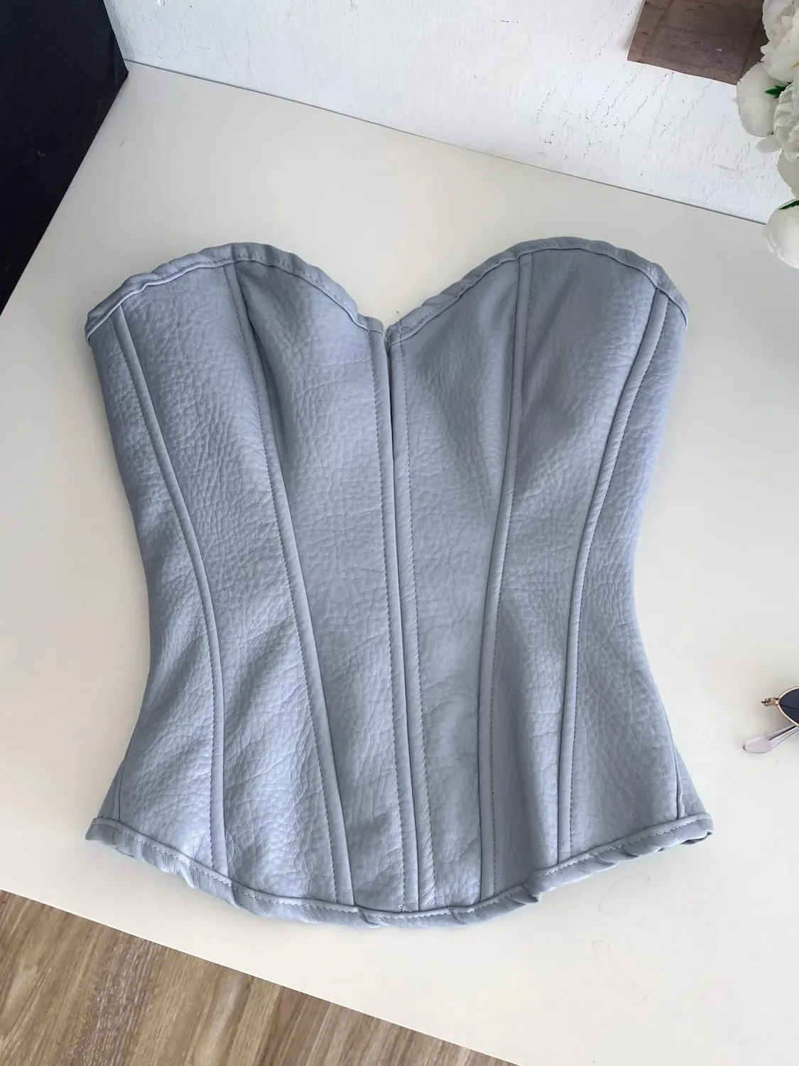 Sexy Pu Slim Tube Top Chic Strapless Crop Top Korean Fashion Corset Bustier Camis Women Tank Top — image 4