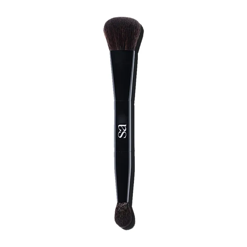 The Double Brush Soft Synthetic Hair Dual-ended Makeup Brush for Slip Tint Concealer Glow Sculpt and Dew Blush