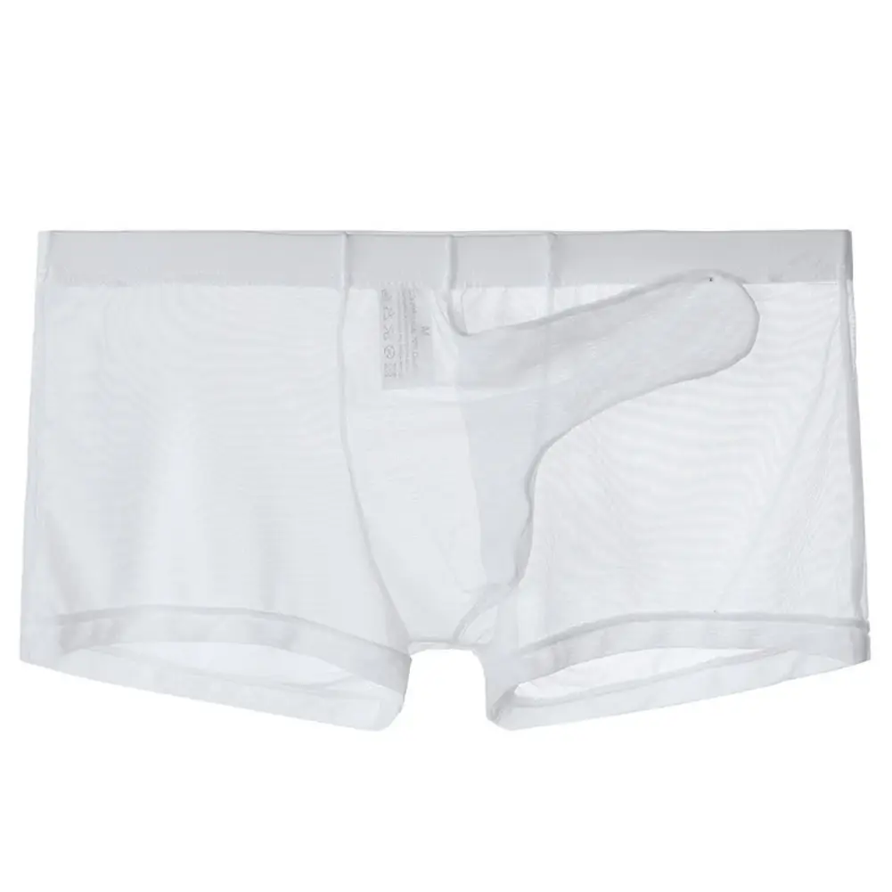 Mga Sexy Men Mesh Transparent Lightweight Underwear See Through Breathable Boxer Briefs Panties Bullet Separation Male Boxer Panty — image 5