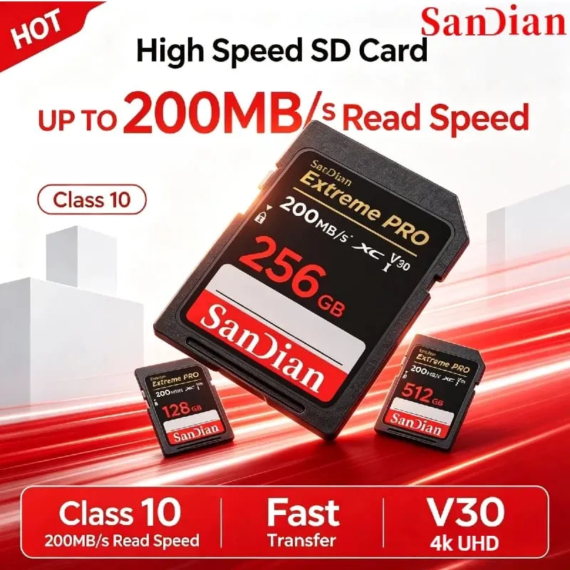 2026 New Original Micro TF SD Card 128GB 256GB U3 High Speed Flash Memory Card 4K Video Storage For Digital Camera Laptop Phone — image 1