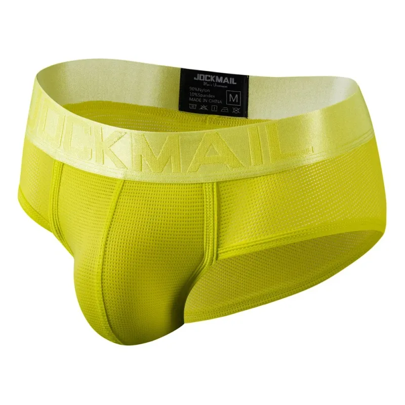 Jockmail Mens Underwear Briefs Mesh Breathable Sports Fitness Shorts Solid Color Sexy Low-rise Lingeries for Extreme Panties — image 51