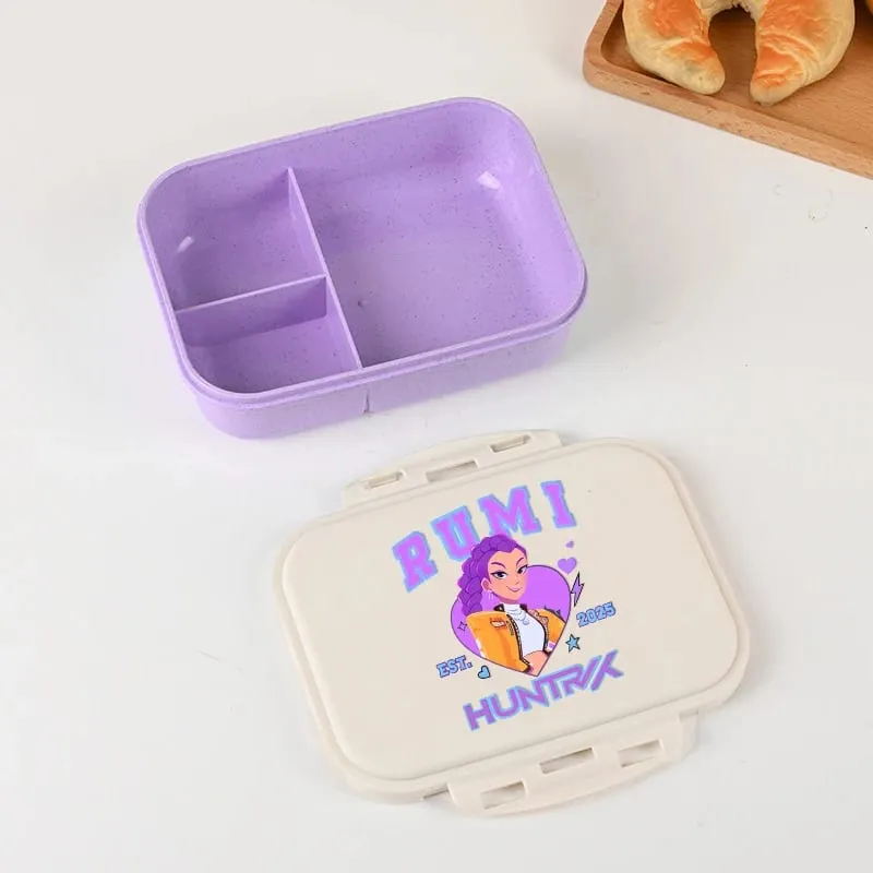 Demon Hunters Lunch Box for Boy Girl Cute Mira Zoey Jinu Portable Plastic Bento Box with Dinnerware Food Fruit Container — image 18