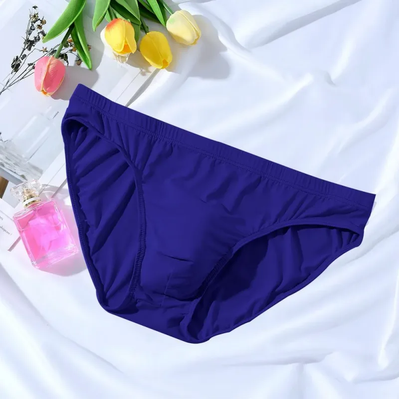 New Big Men's U Convex Underwear Ice Silk Quick Drying Briefs Summer Cool Low Waist Thin Male Underpants Plus Size — image 10