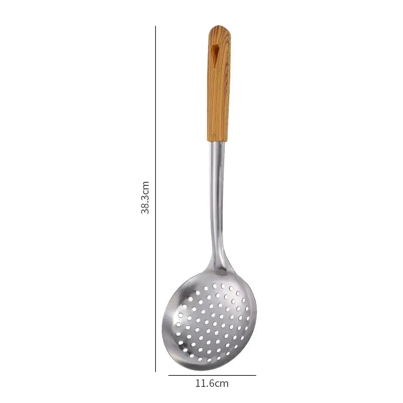 Stainless Steel Spatula Spoon Wood Handle Cooking Shovel Ladle Kitchen Utensils Baking Cooking Tools Kitchenware Cookware — image 10
