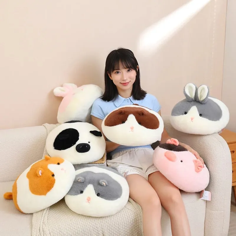 40cm Fluffy Animal Plush Pillow Hamster Rabbit Cow Pig Decompression Sofa Cushion Photography Prop Holiday Present — image 2