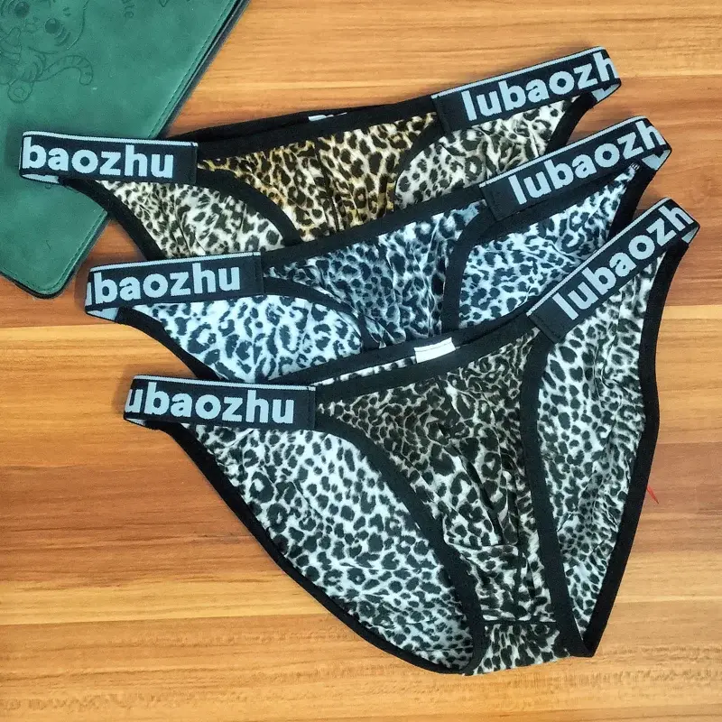 Men's Briefs Sexy Leopard Printed Underwear Thin Breathable Low Waist Ultra-Thin U Convex Pouch Lingerie Underpants Calzoncillos — image 3