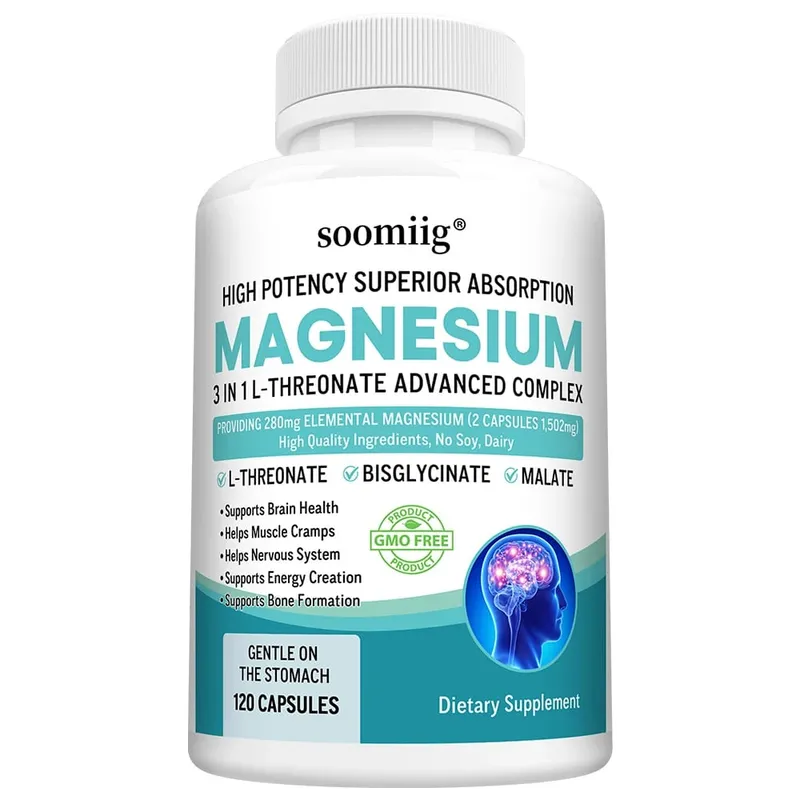 3-i-1 - Magnesium L-Treonat Glycinate Malat Hjärnhälsa Sömnstöd Förbättrad immunitet Energimetabolism