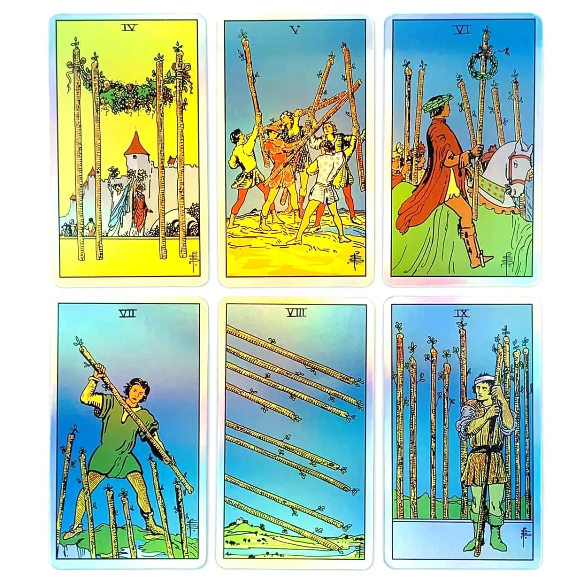 Holographic Rainbow Classic Tarot Deck 78Pcs Iridescent Tarot Card With Guidebook Divination Oracle Card For Beginners — image 4