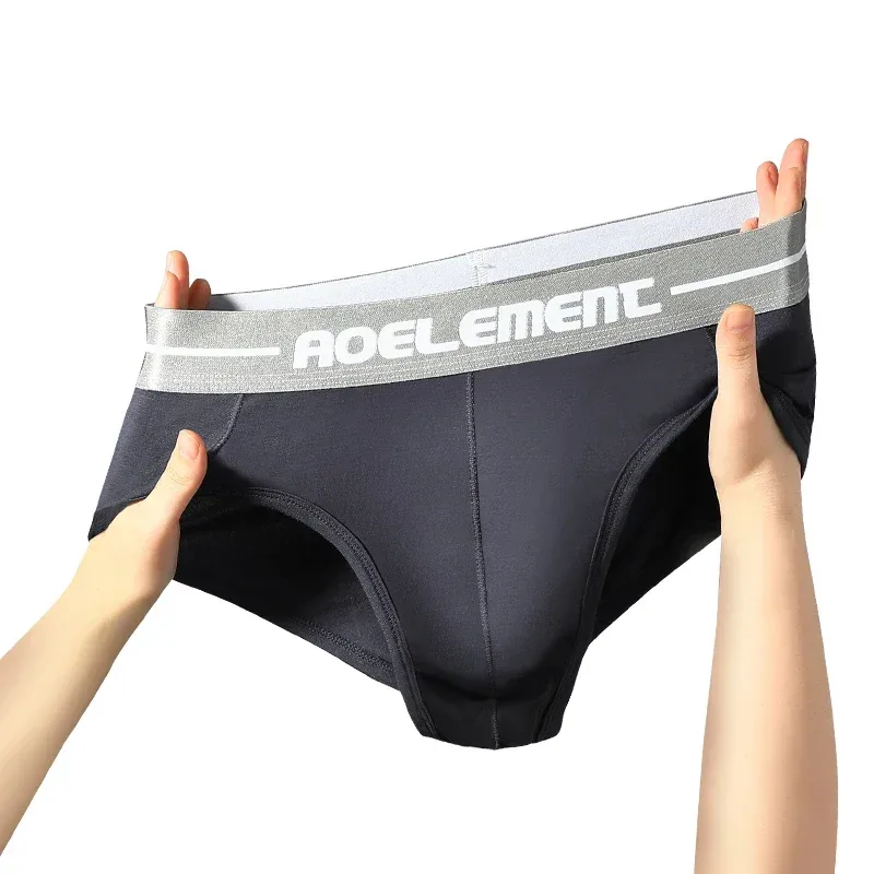 Modal capsule lift U convex men's underwear bullet separate ice silk capsule pouch briefs — image 16