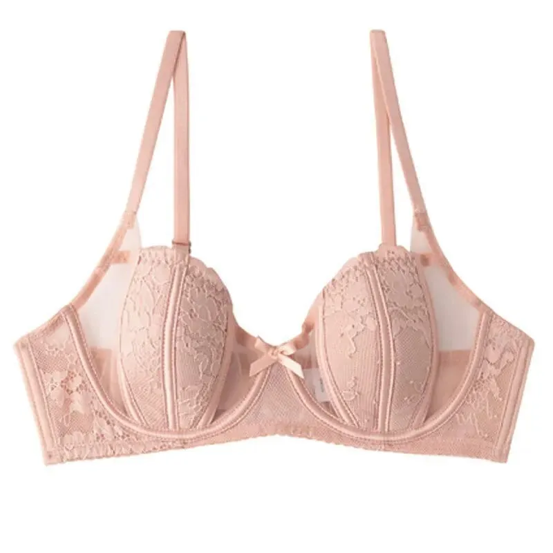 Ensemble Lingerie Dentelle Française Brodée Bonnets Oreille De Lapin Fil Doux Push Up Respirable Amincissant Confort Élégant — image 10