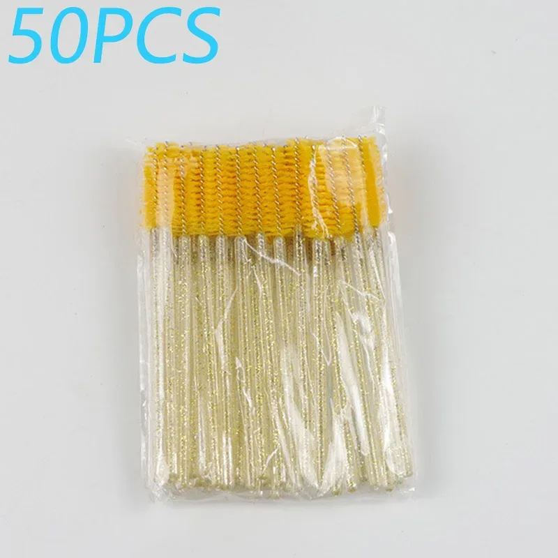 50pcs Crystal Rod Disposable Eyelash Brushes Eyelash Comb Eyebrow Comb Eyelash Curl Spiral Multi purpose Portable Makeup Brush — image 11