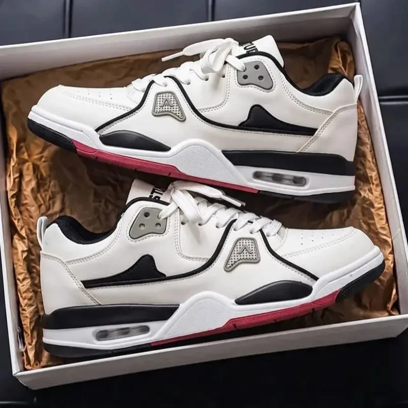 Unisex Sneakers Spring Summer Retro Basketball Style White Color Block Casual Board Shoes Streetwear Chunky Sole School — image 4