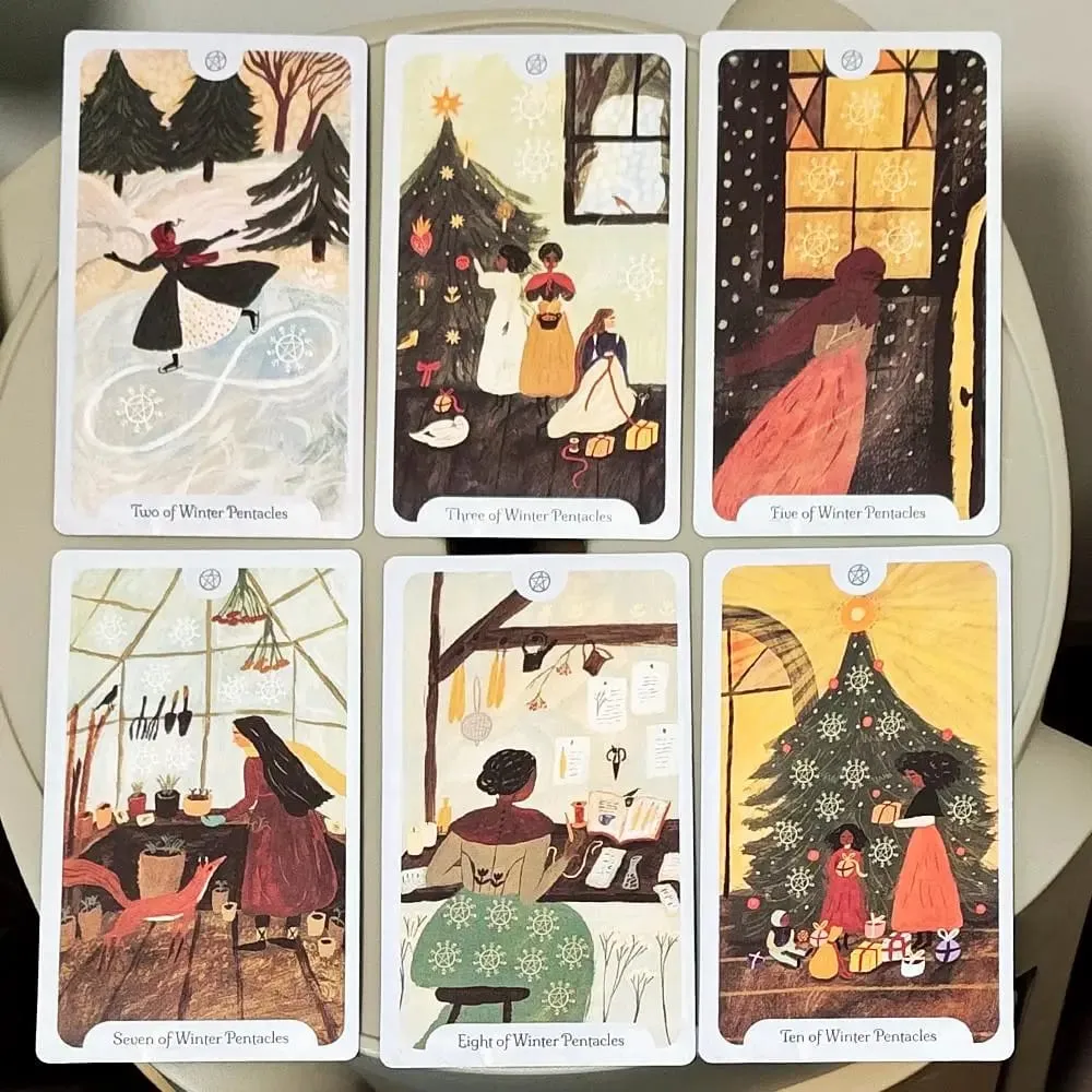 Seasons of The Witch: Winter Tarot Deck 12*7cm A Journey Through Yule and Imbolc 78 Cards Printed on Double-embossed Cardstock — image 7
