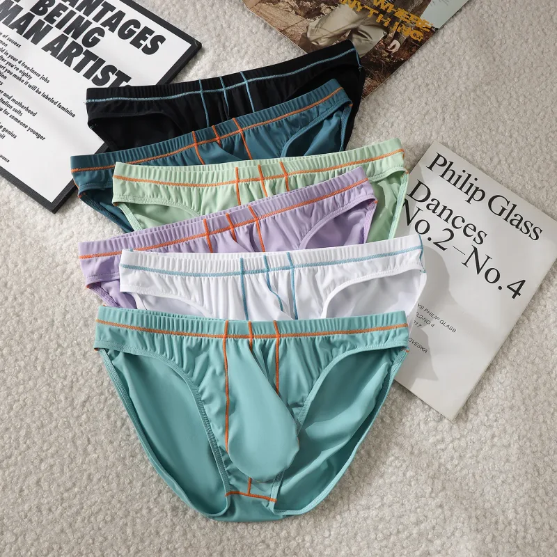 Mens Underwear Briefs SoftNylon Panties For Man Brief Shorts Homme Ropa Patchwork Low Waist Underpants Cueca Plus Size M-XXL — image 6