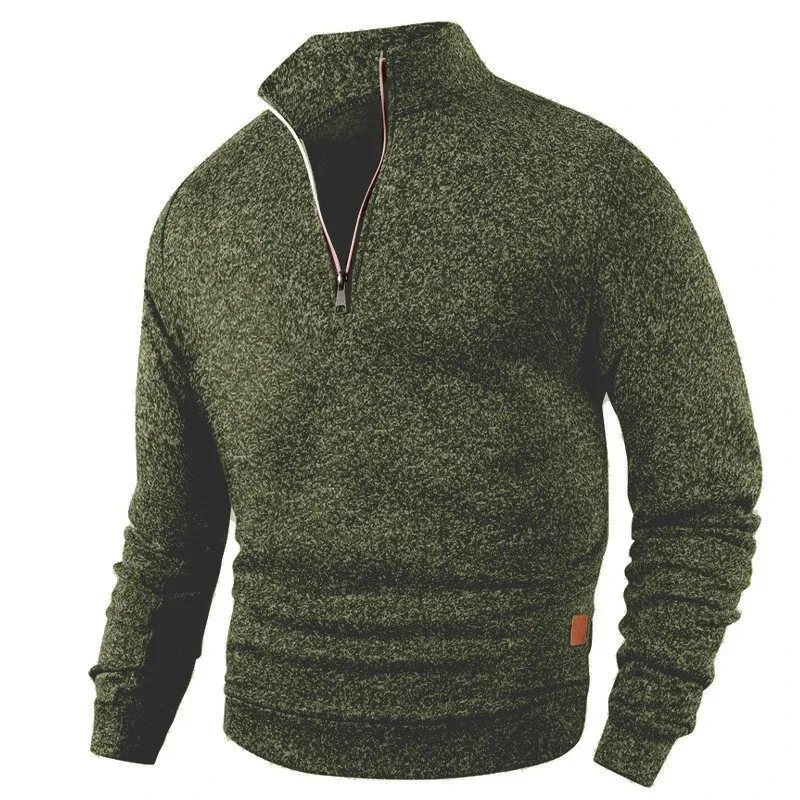 Animal Game Men's Half Zipper Sweatshirts Long Sleeve Solid Pullover Turtleneck Streetwear Warm Jacket Sport Coats Outerwear — image 8