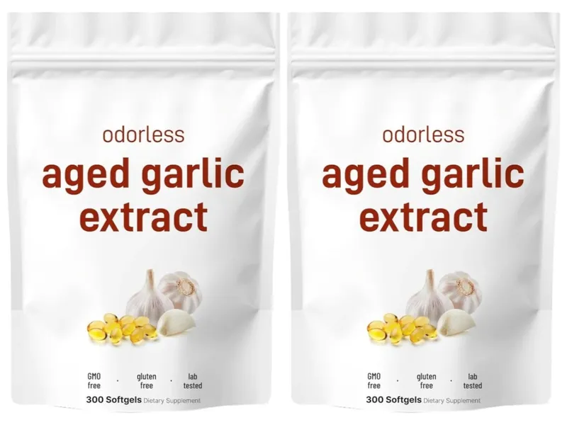 Odorless Garlic Oil Capsules 2 Years Aged Garlic Extract Natural Herbal Supplements Wirh Grown Allium Sativum Bulb 300 Softgels — image 9