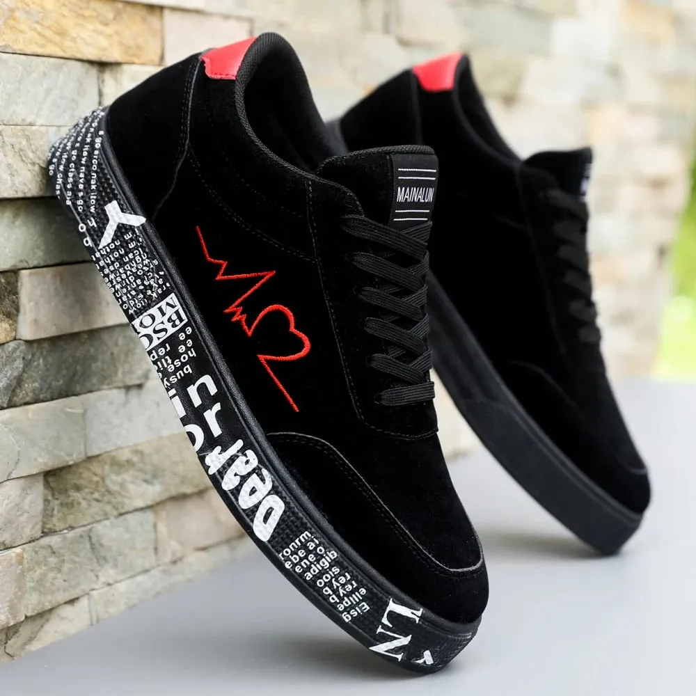 Men's lightweight casual sneakers. Everyday outdoor running and skate shoes for men. Colors: black and red. Sizes: 39 to 48. — image 4