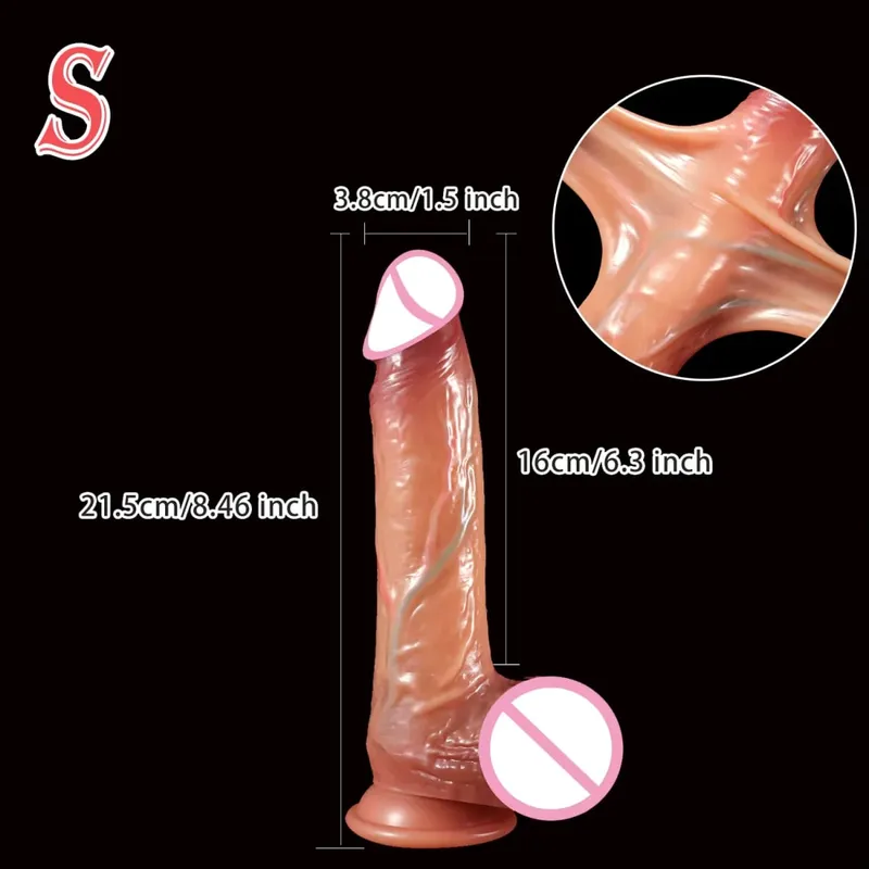 Realistic Silicone Dildo Black Soft Penis Sliding Foreskin Cock Male Genitals Vaginal Masturbation Suction Cup Dick Anal Sex Toy — image 19