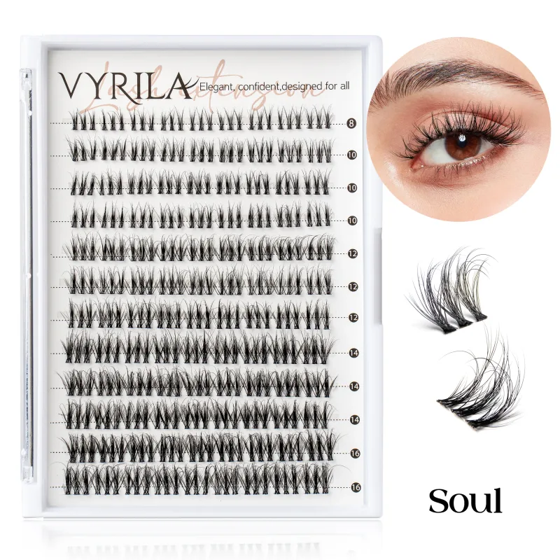 Individual Lashes Cluster C Curl Mix Lash Clusters 3D Wispy DIY Extension Eyelash 0,1mm Super Thin Band Resuable Natural Lashes — image 13