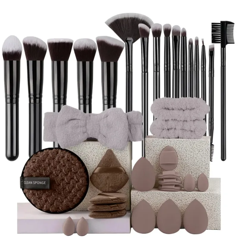 16Pcs Professional Makeup Brush Set Eye Shadow Contouring Foundation Highlight Setting Powder Blending Makeup Sponge Powder Puff — image 8
