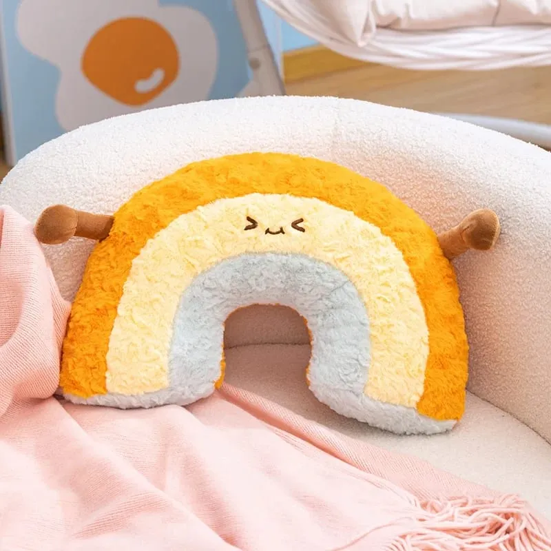 45/55CM Cloud Rainbow Plush Pillow Stuffed Soft Cartoon Weather Sofa Decor Toy Cushion for Kids Bedroom Office — image 8
