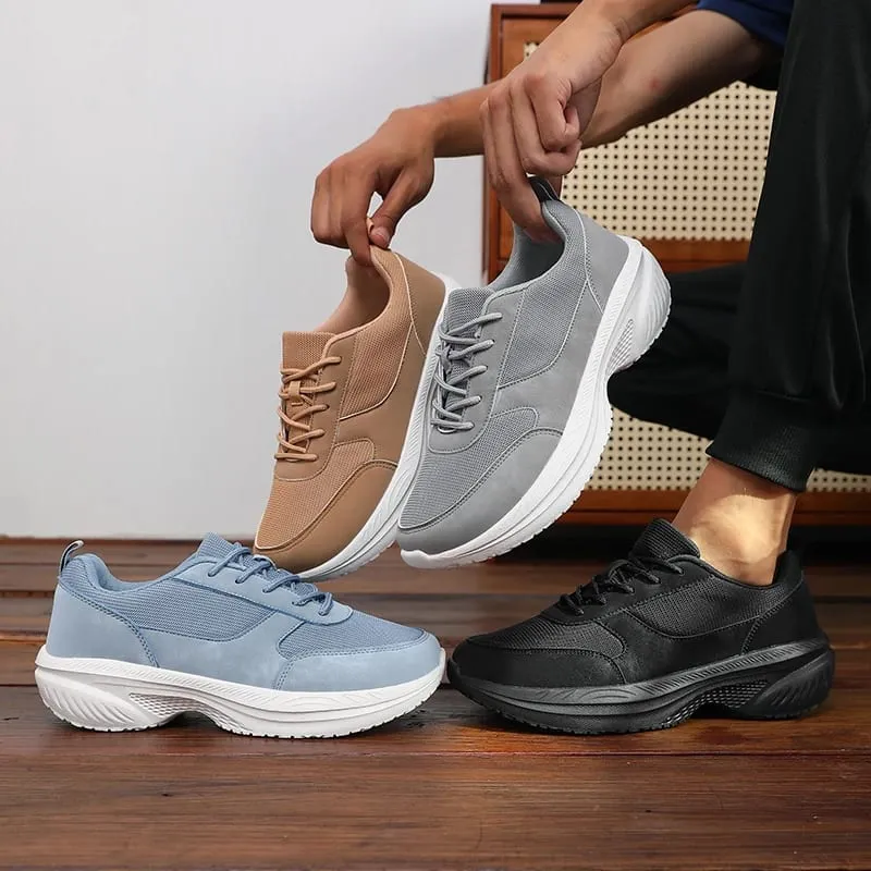 New Stylish Wide Width Men's Casual Sneakers Breathable Lightweight Non-Slip Shoe Outdoor High-Quality Leisure Thick-Soled Shoes — image 4