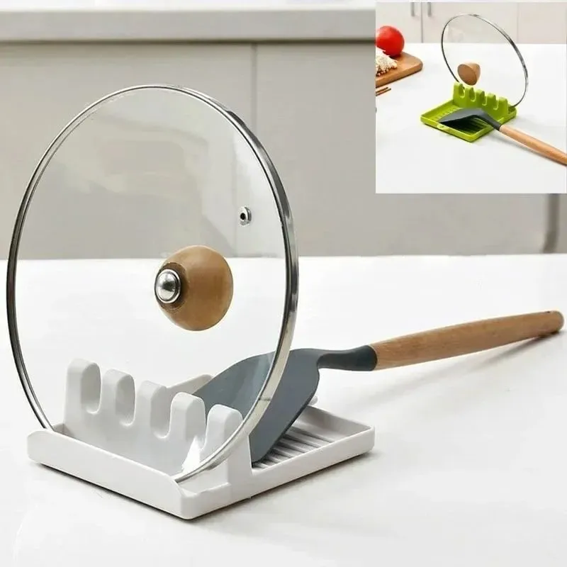 Tempat Tutup Panci Mendukung Sendok Penutup Panci Sandaran Spatula Berdiri untuk Peralatan Dapur Nyaman Aksesori Alat Organizer Kompor