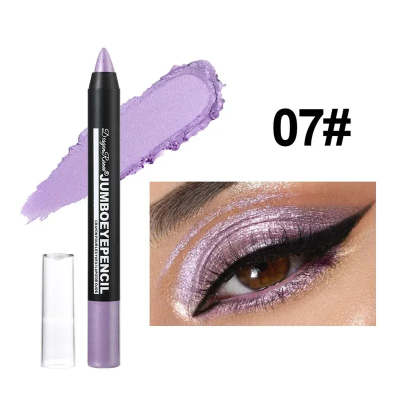 Smoky Green Eyeshadow Pencil Waterproof Pearlescent Metallic Glitter Eye Shadow Stick Highlighter Pen Eye Makeup Tools 12 Colors