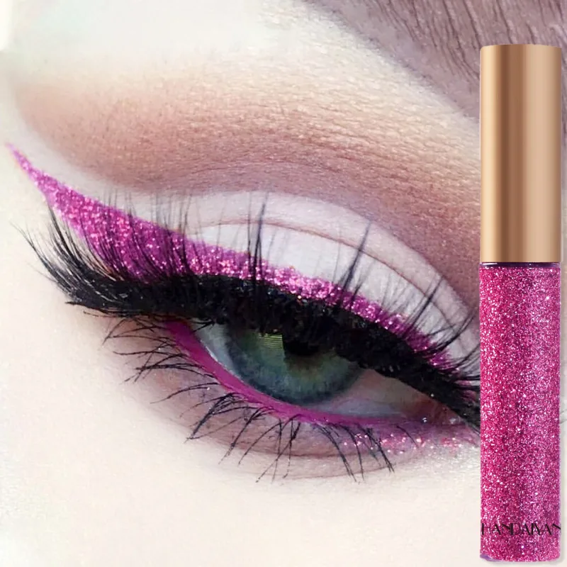 Glitter Liquid Eyeliner Pen Sparkly High Shine Pigment Stage Diamond Eyeshadow Long Lasting Waterproof Eye Makeup