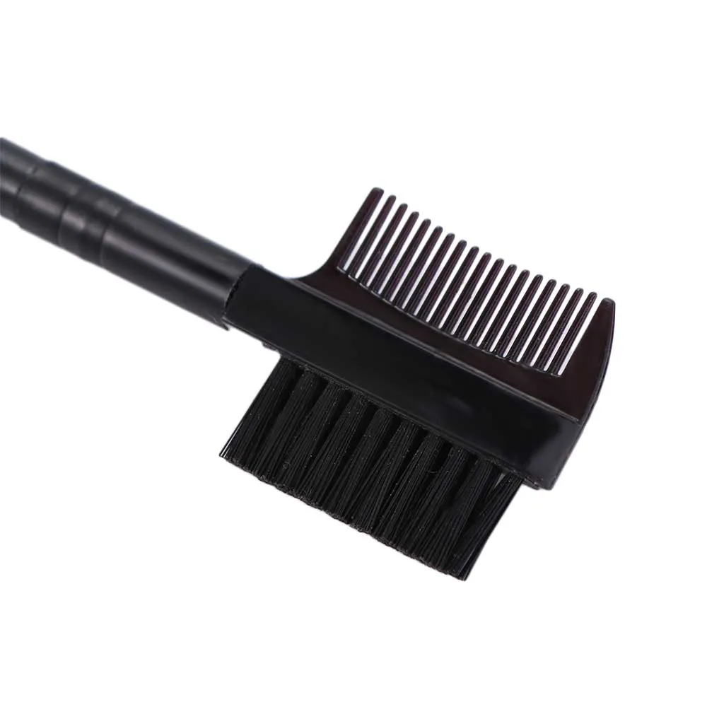 Black High Quality Double Ended Dual Head Makeup Tool Wood Handle Makeup Brushes Eyebrow Comb Eyelash Brush Eyebrow Brush Comb — image 4