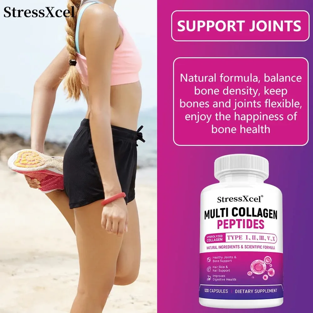 Multi Collagen Peptides Capsules Type I II III V X Biotin Anti-Aging Skin Hair Nails Joints Gut & Immunity Support — image 6