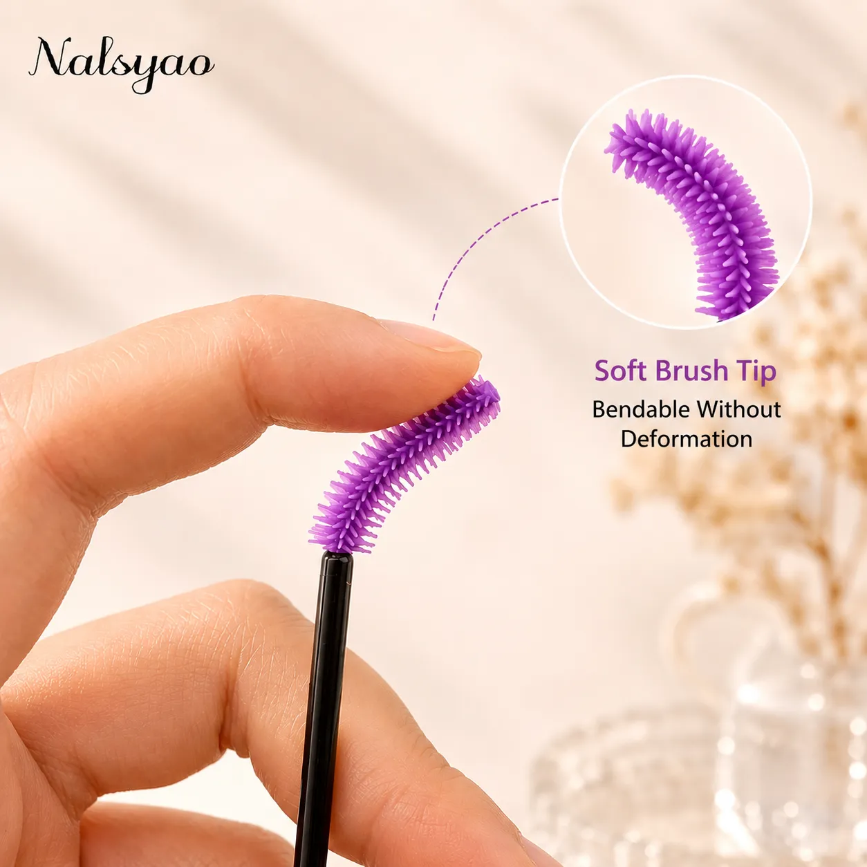 50 Pcs Disposable Silicone Mascara Stick Applicator Eyelash Extension Makeup Tools Eye Eyelashes Brushes Lash Makeup Brush — image 1
