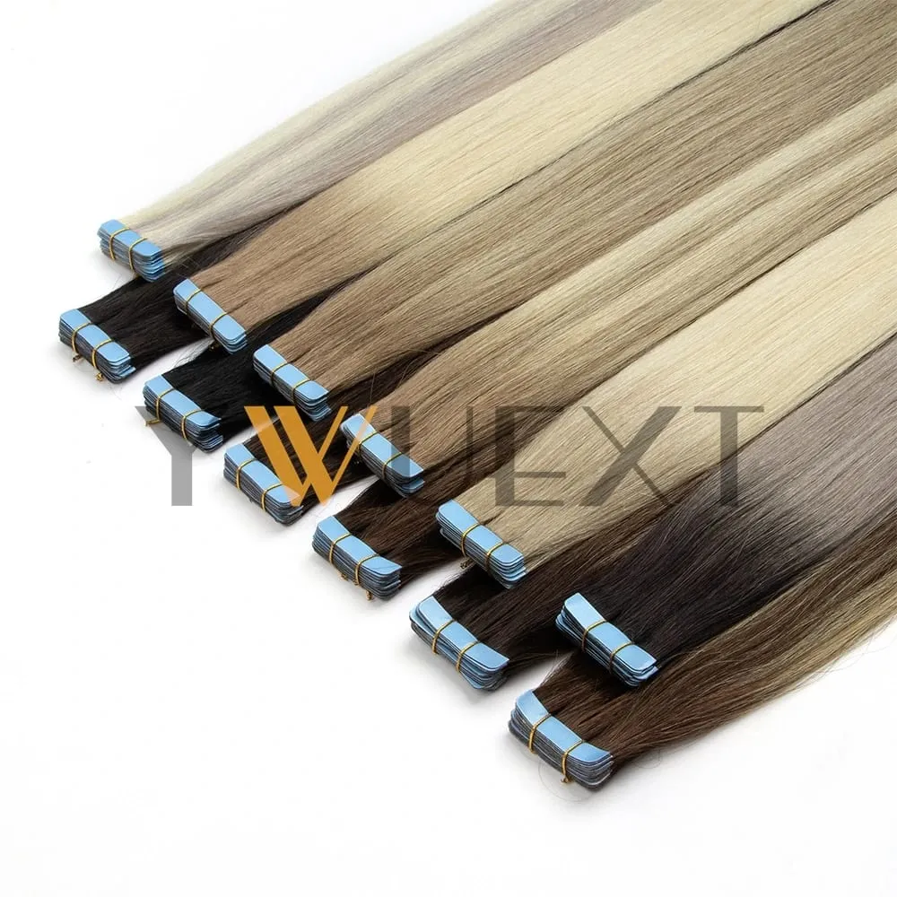 Real Human Hair Tape in Extensions 16'' 20'' Natural Straight High Light Seamless Tape Hair On Double Sided Tape 20pcs 30g/pack — image 4
