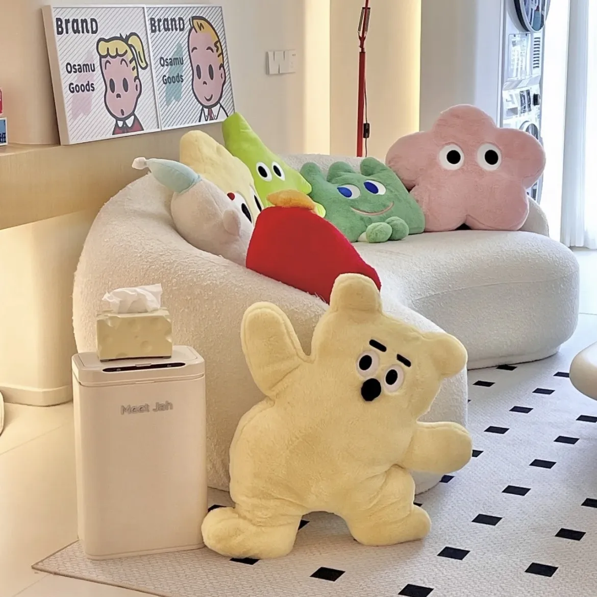 Người Nổi Tiếng Nữ Tính Hoa Gối Sofa Trang Trí Kawaii Gấu Mèo Đệm Thú Nhồi Bông Cầu Vồng Hoa Vòng Thỏ Sang Trọng Đồ Chơi Giáng Sinh — image 6