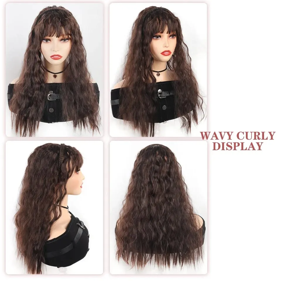 Synthetic Topper for Women Long Water Wave Top Clip Topper Hair Extensions Cover Thinning Hair Grey Hair Increase Volume — image 4