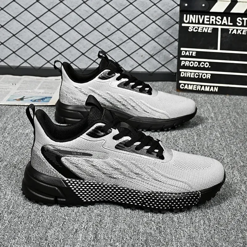 Big Size 50 51 52 Breathable Flying Woven Mens Running Shoes Lightweight Sports Shoes Anti-slip Casual Walking Sneakers Jogging — image 6