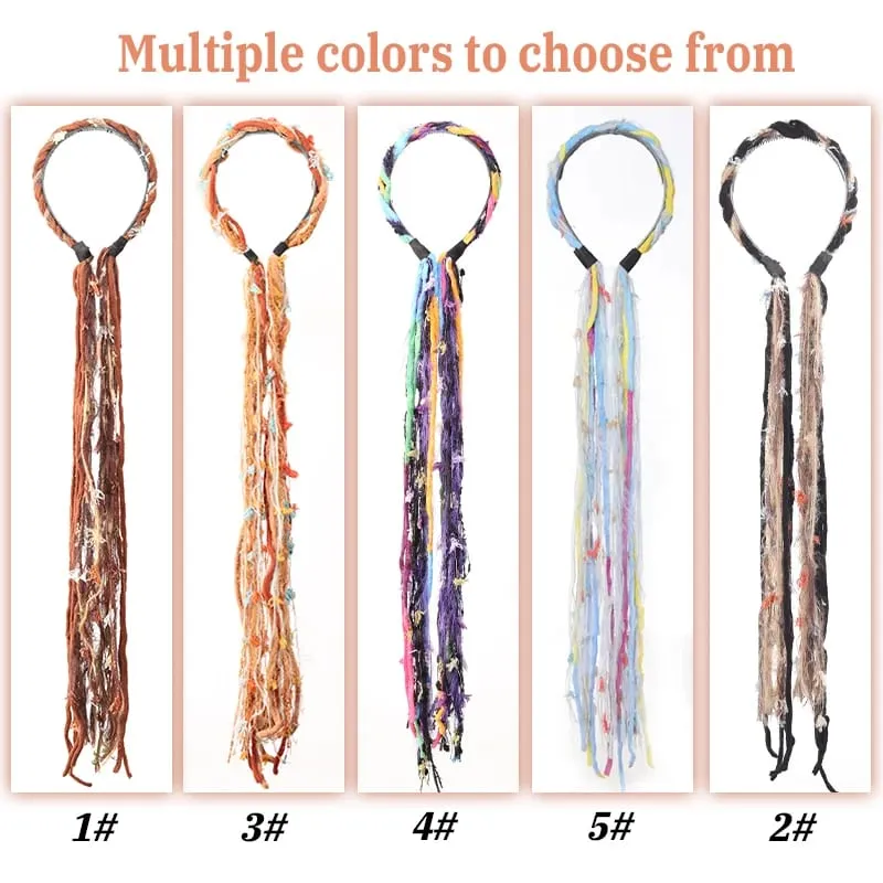 Plush Maillard Colored Long Tassel Headband Bohemian Hair Accessory Suitable for Women's Parties — image 6