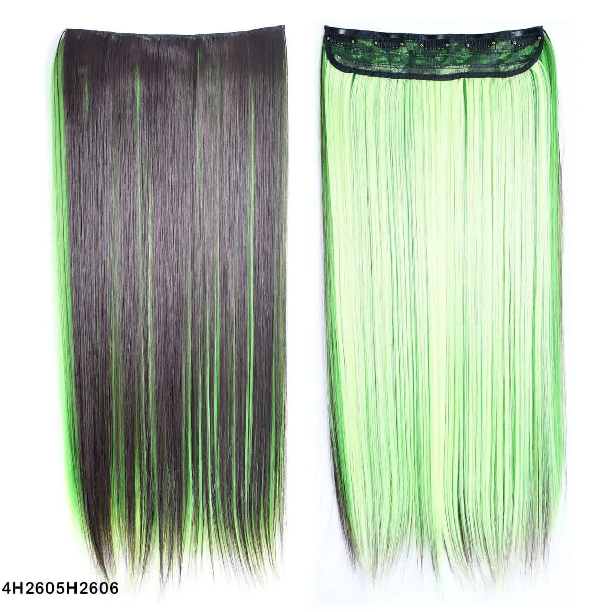 Jeedou Clip-in Hair Extension 5Clips One Piece Straight Synthetic Hairpiece Blue Brown Green Red Highlighted Piano Color — image 5