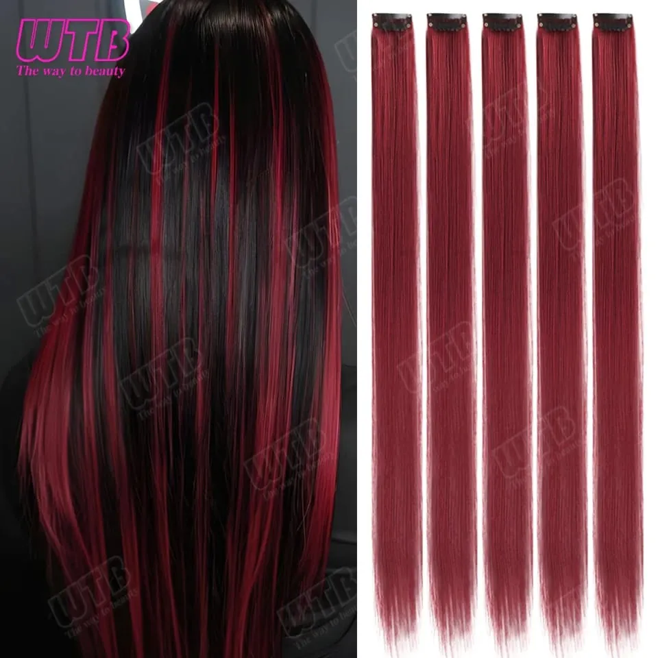 10 PCS Colored Synthetic Hair Extension Wigs for Women BB Clip Style Straight Hair Extension Wigs Suitable for Holiday Events — image 21