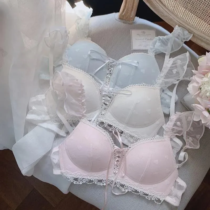 European German Style Lingerie Set Soft Wireless Bralette for Small Breasts Sweet Non Padded Training Bra for Young Girls MOYISU — image 2