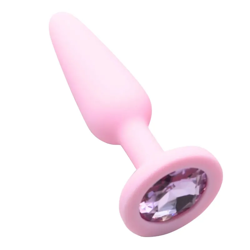 Silikon analplugg för kvinna 3 storlekar Butt Plug Crystal Base Sexleksaker Analleksaker Sexpropp Vuxenleksaker Analtränare för par