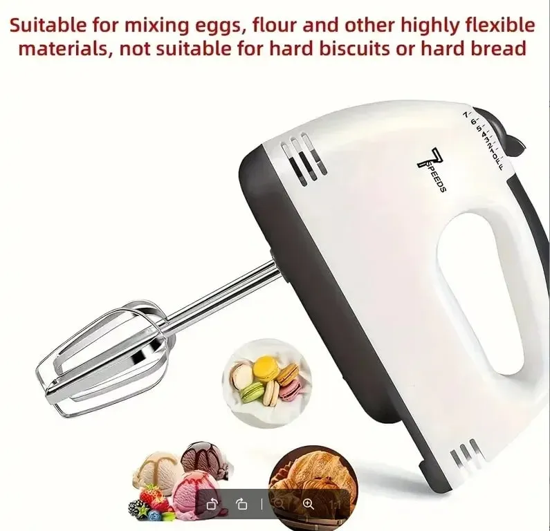 Electric Handheld Egg Beater Stand Mixer Small Automatic Cream Whipping Machine For Home Baking 5 Speed Settings Electric Egg Beater For Home Use Handheld Electric Egg Beater. — image 7