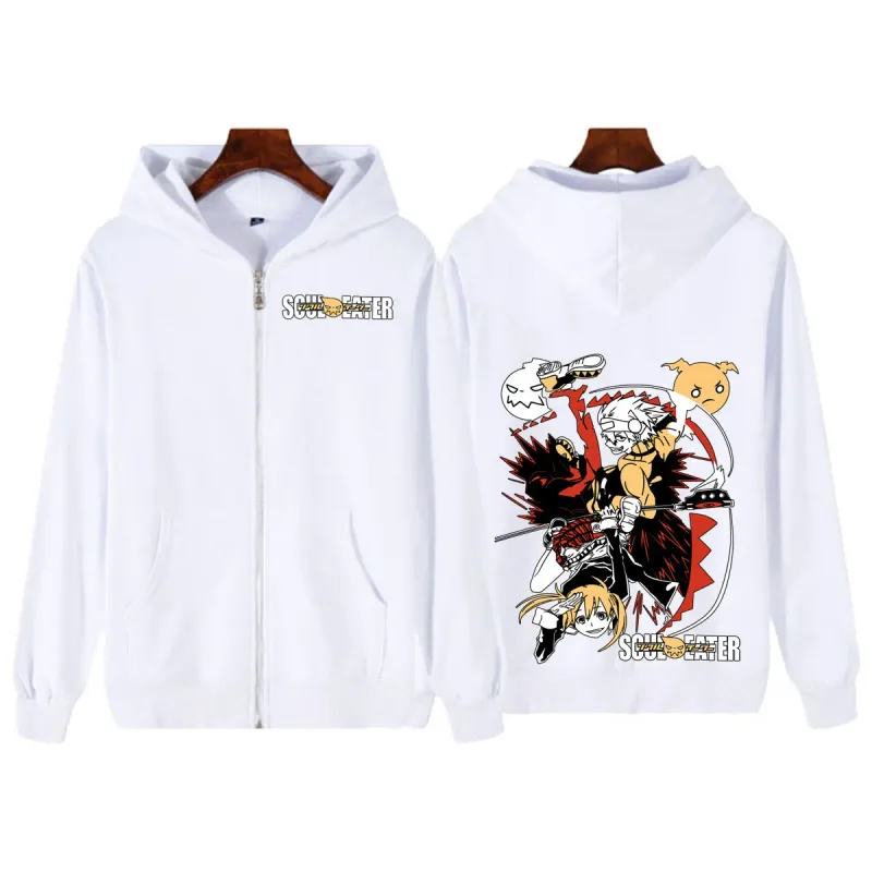 Anime Soul Eater MAKA ALBARN Zipper Hoodies Funny Men's Women Clothing Fashion Oversized Clothes Casual Long Sleeve Streetwears — image 4